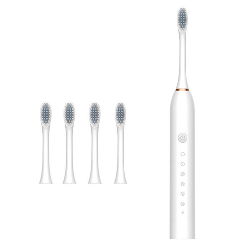 Escova de Dentes Elétrica Sônica Recarregável IPX7 com 6 Modos e 4 Refis – Longa Duração | Casa Vibe Decor