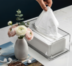 Caixa Porta Lenços Acrílica Transparente Premium – Organização Elegante para Banheiro, Sala e Escritório